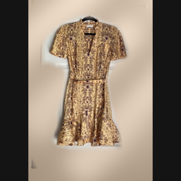 ⭐️💛 NWT💛⭐️ Sandro dress Women's Suzette Floral Frill Neck Dress MULTIPLE SIZES - Picture 4 of 5